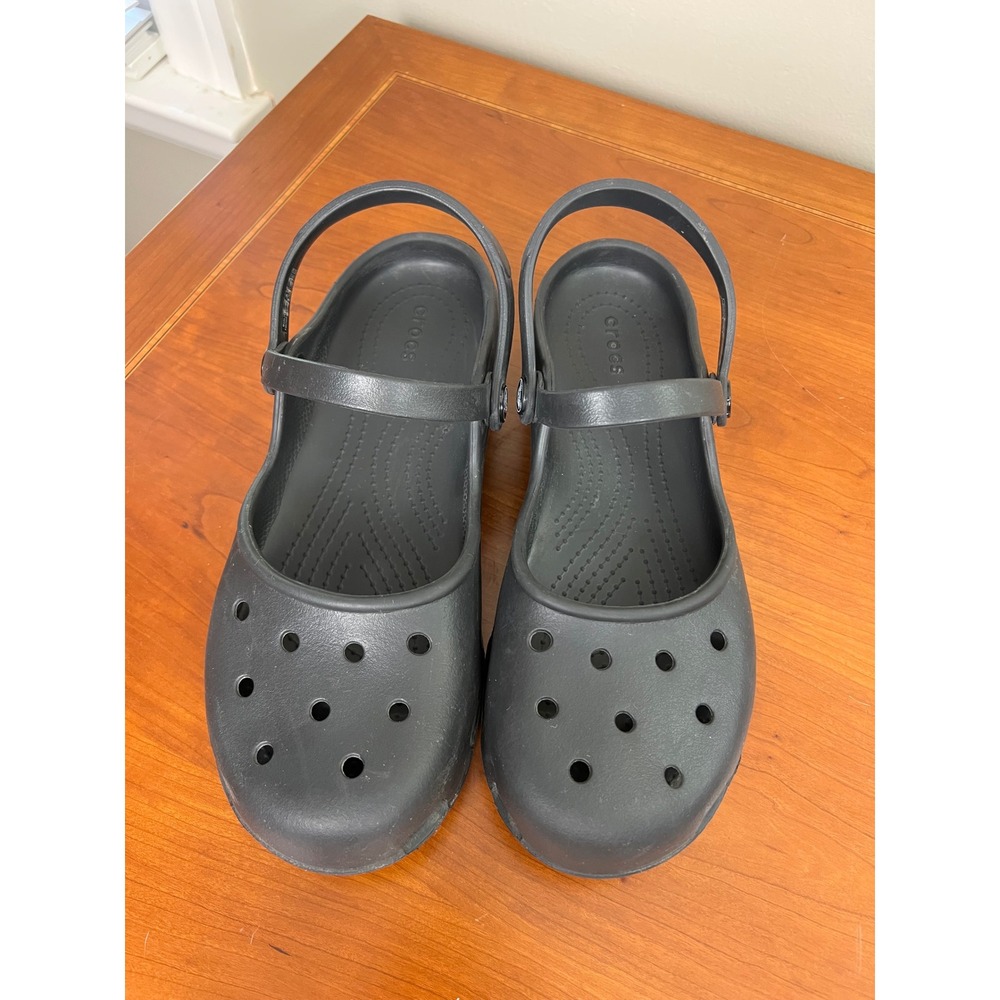 Crocs Karin Clog Black Mary Jane Double Strap Comfort Shoes W10 202494